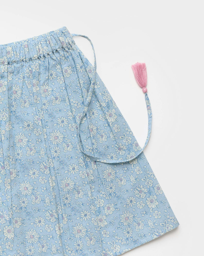 Ruth Skirt - Tonal Floral Blue print