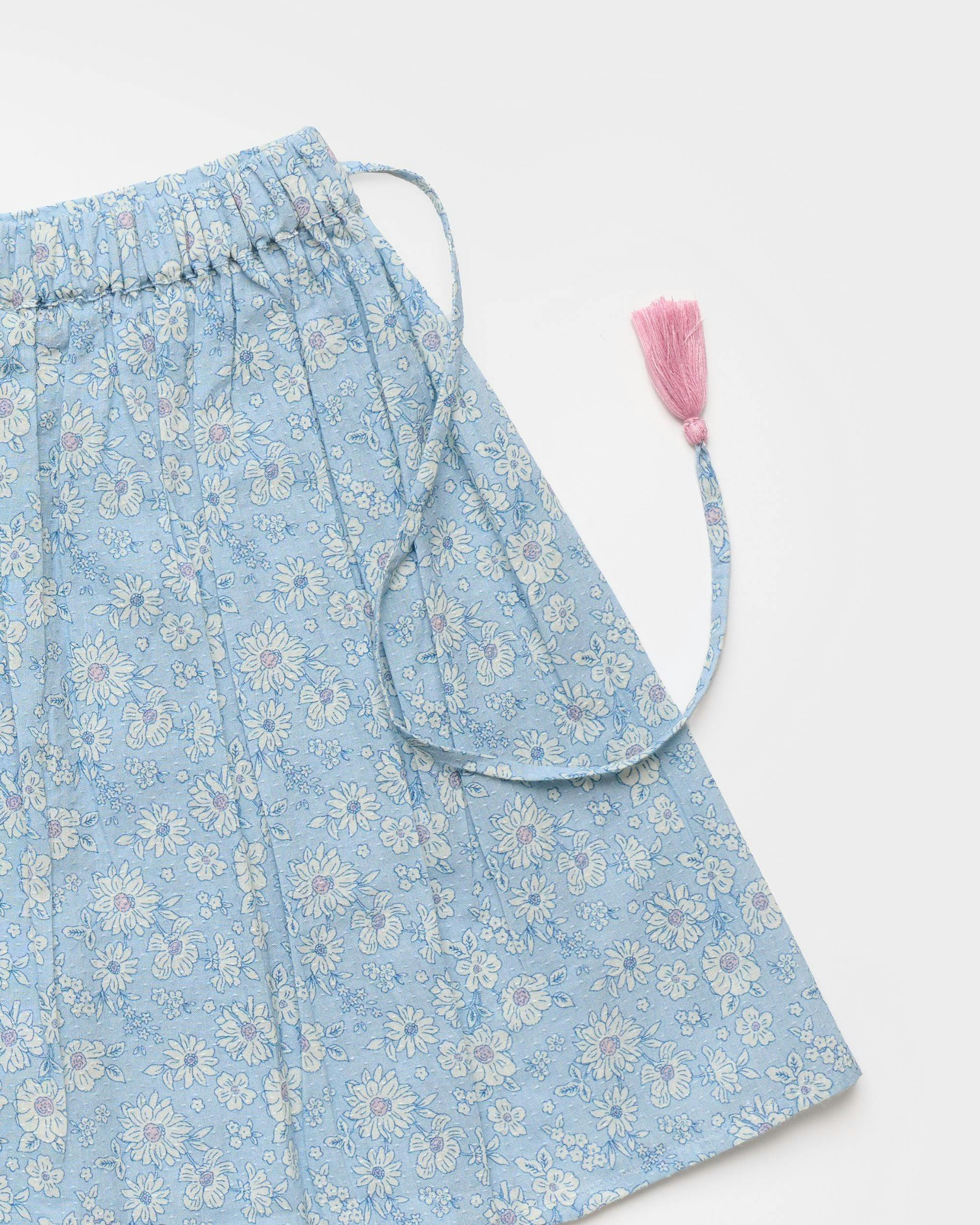 Ruth Skirt - Tonal Floral Blue print