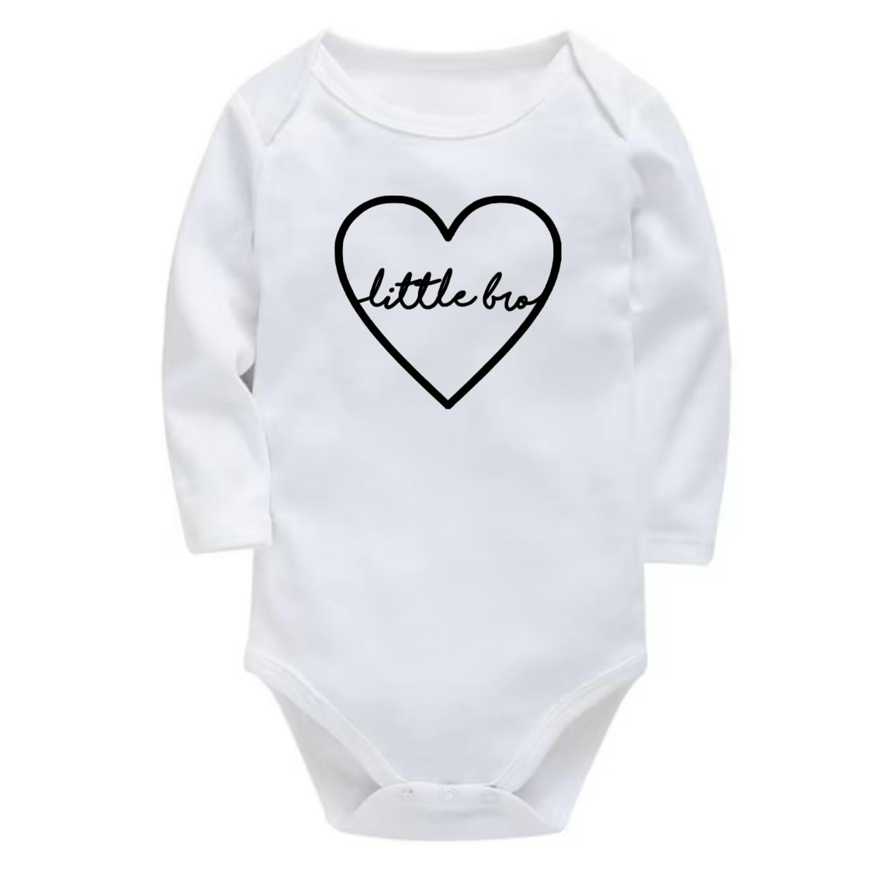 Little Bro Baby Bodysuit, White