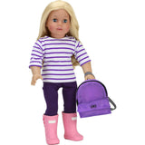 18" Doll Purple Nylon Backpack