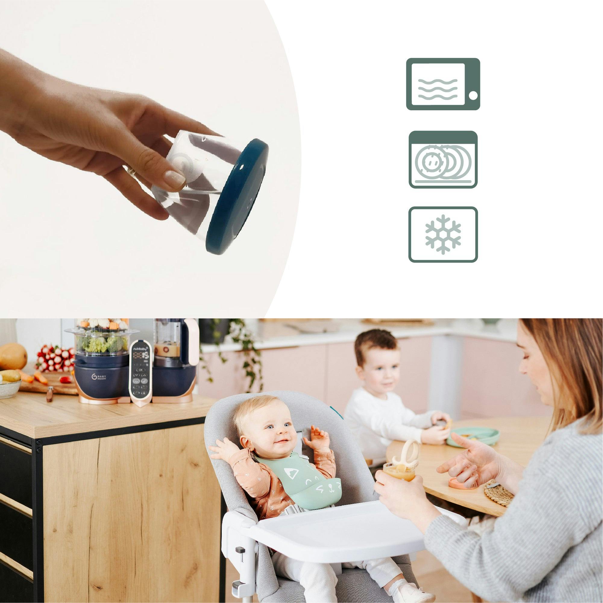 Babymoov Leakproof Baby Food Storage Containers (Airtight Meal Prep Bowls)