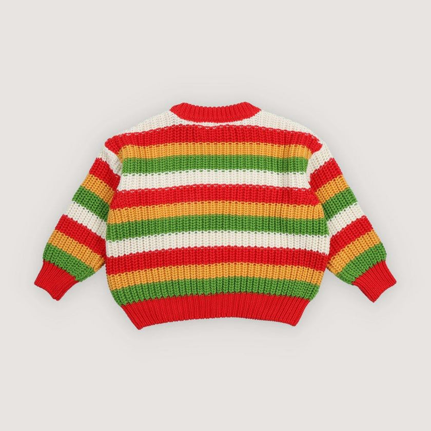 Lantana Jumper Tulip Red Knit Stripes
