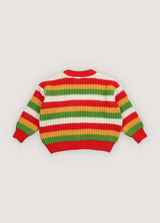 Lantana Jumper Tulip Red Knit Stripes