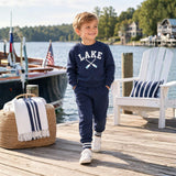 Navy Lake Signature Crew Sweatshirt