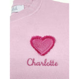 Custom Embroidered Fringe Heart Sweatshirt