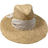 Women'S Oleander Antique Eyelet Lace Ribbon Sun Hat