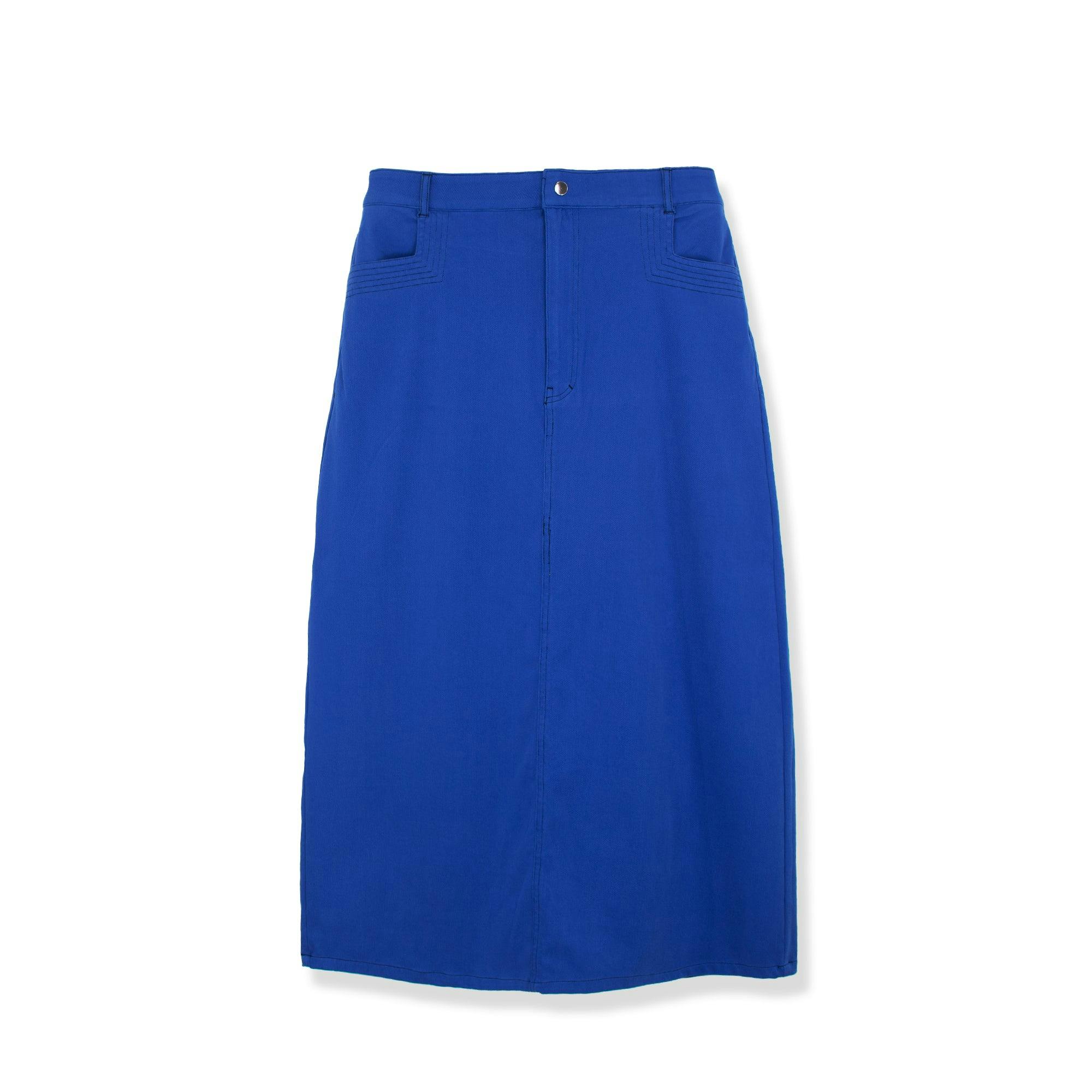 STRETCH COLORED DENIM  SKIRT