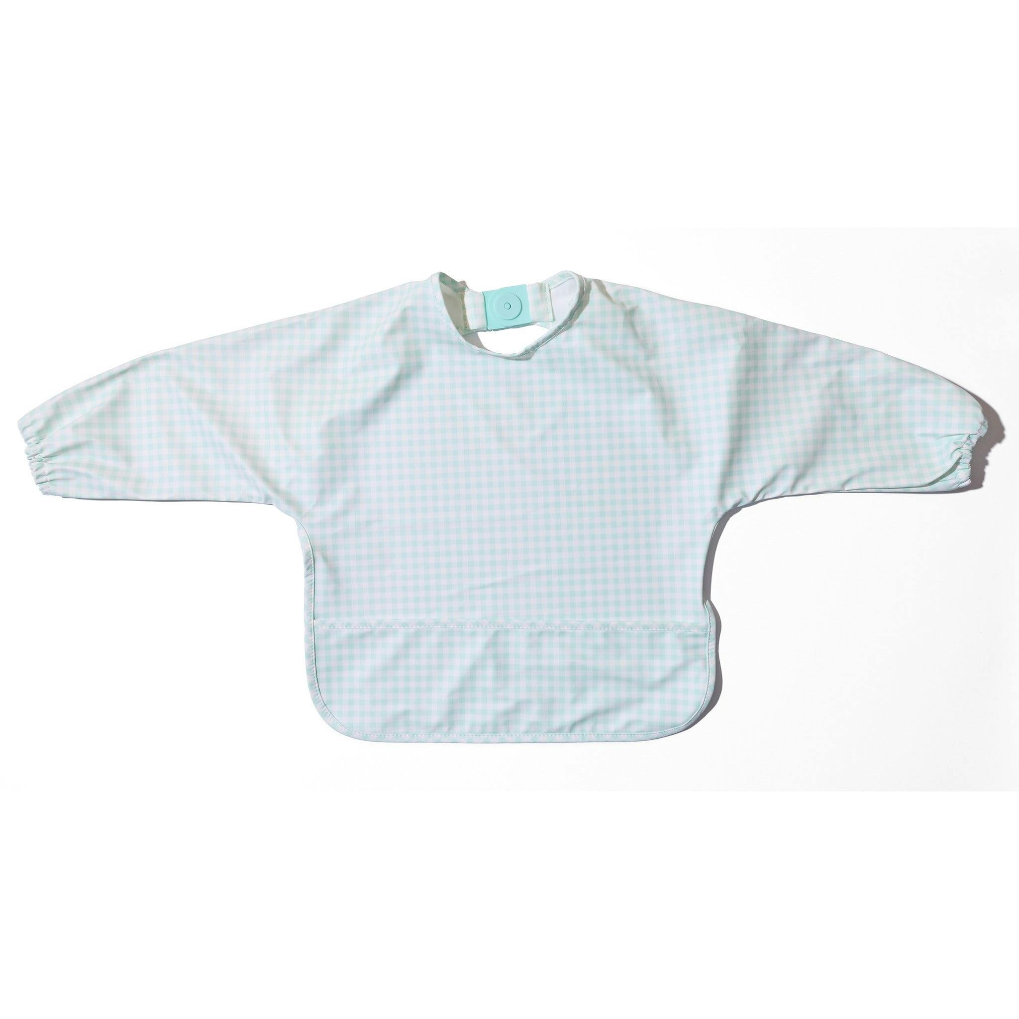 Magnetic Long Sleeve Bib - Mint Check