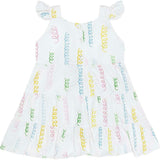 Spirals Print Ruffle Dress