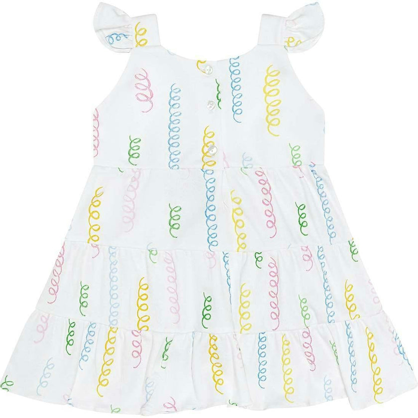 Spirals Print Ruffle Dress