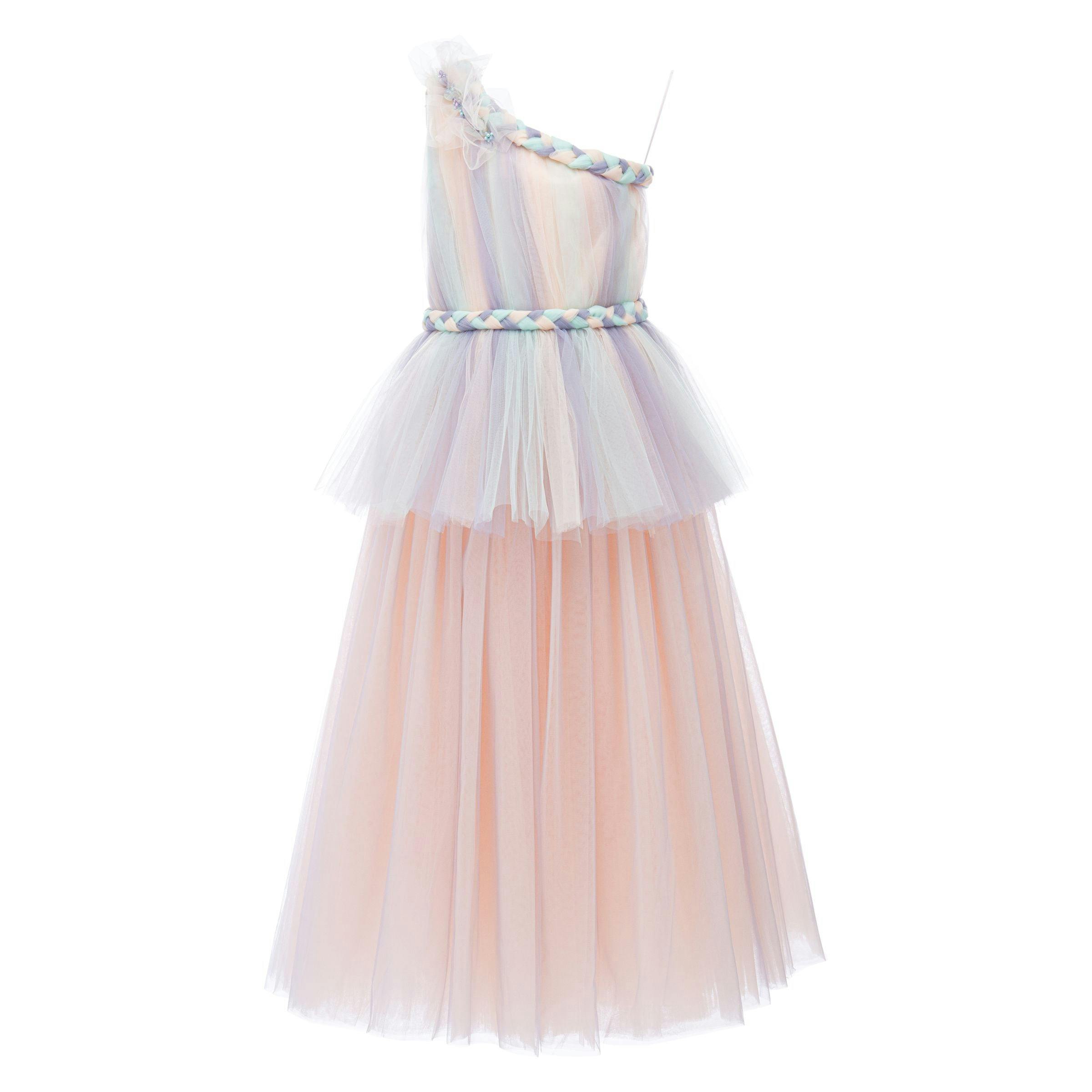 Multicolor Apollo Iridescent Tulle Gown