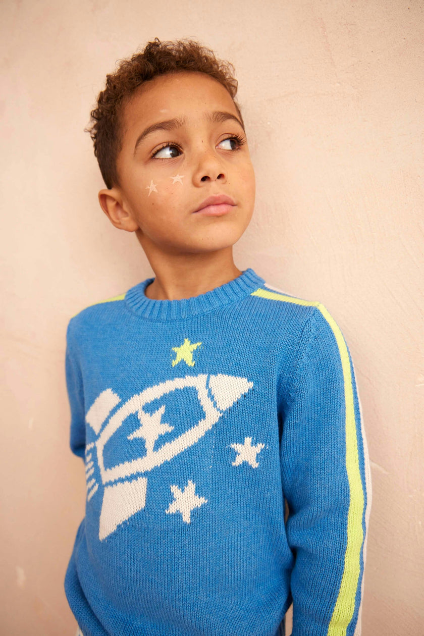 Striped Rocket Jumper | Hussar Blue