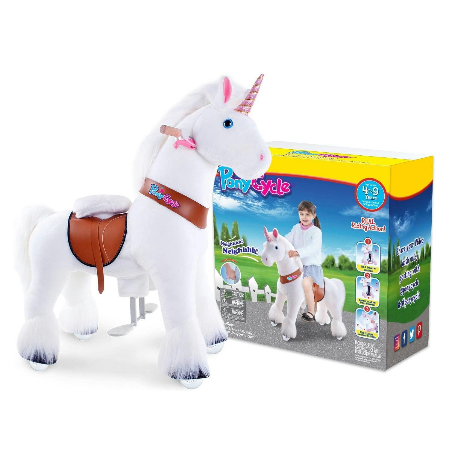 Model U® Unicorn Ride-On Toy Age 4–7 – White