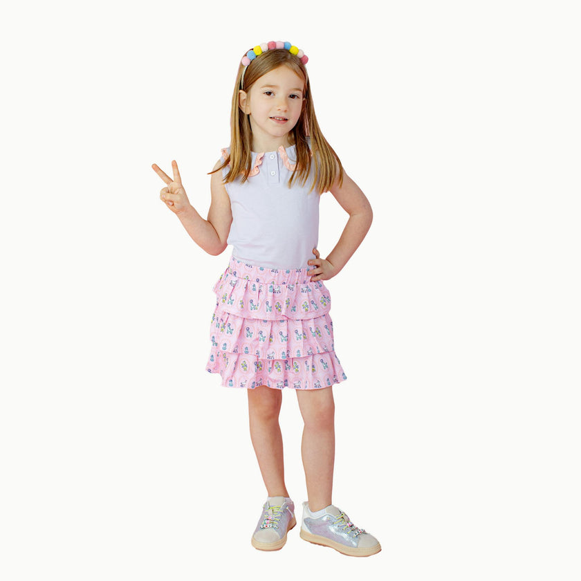 Pleated Tennis Tank in Purple/Pink
