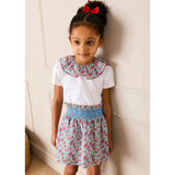 Emilia Floral Elasticated Waist Skirt in Red (2-10yrs)
