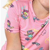 Skater Kitty Bamboo Kids Pajama Short Set