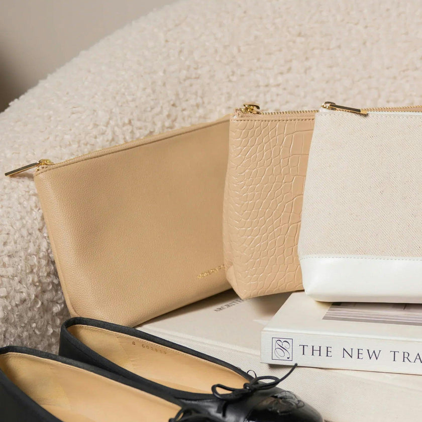 Insulated Small Snack Pouch, Cream Pebble