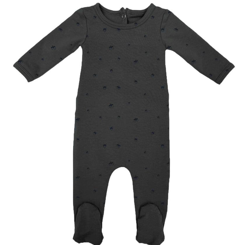 Acorn Print Long Sleeve Footie