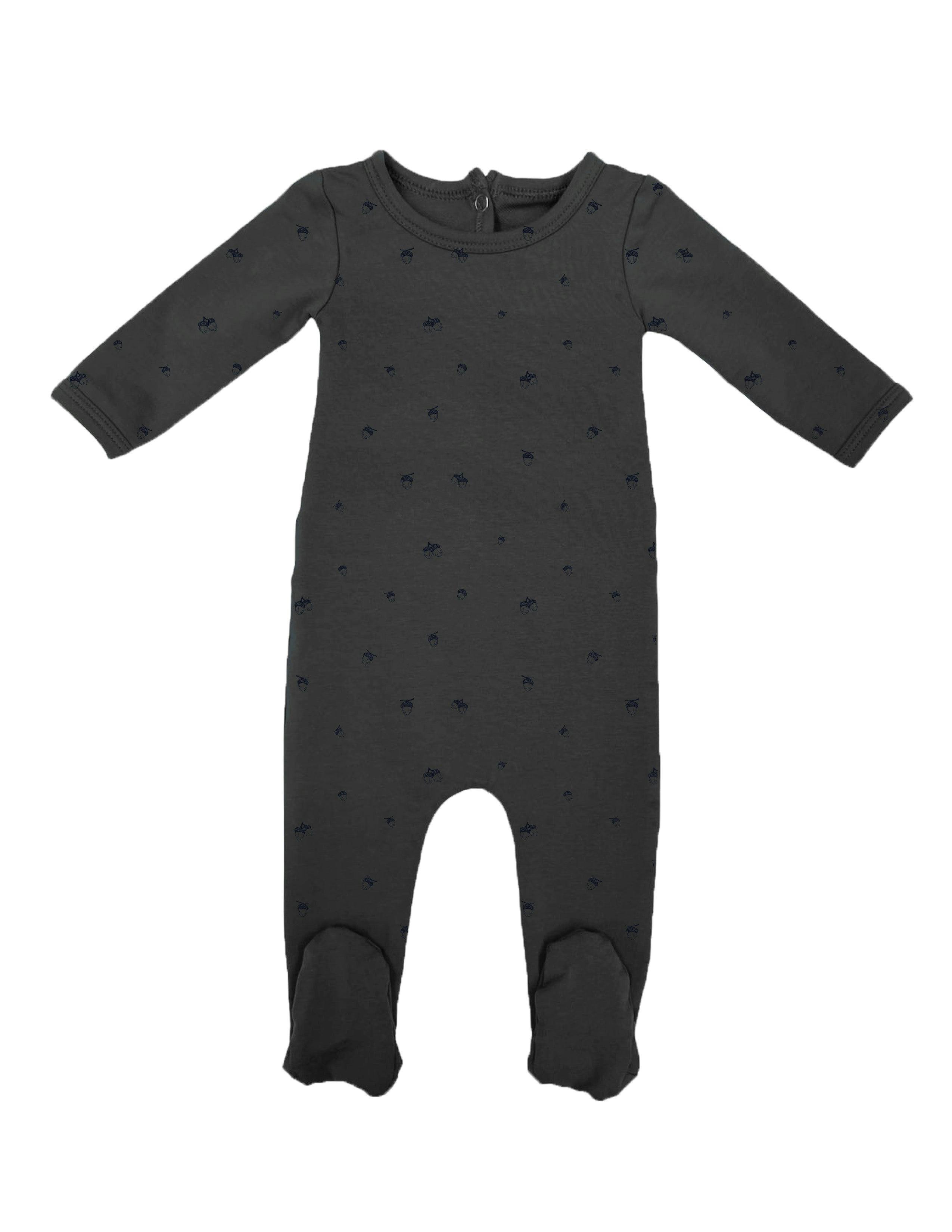 Acorn Print Long Sleeve Footie