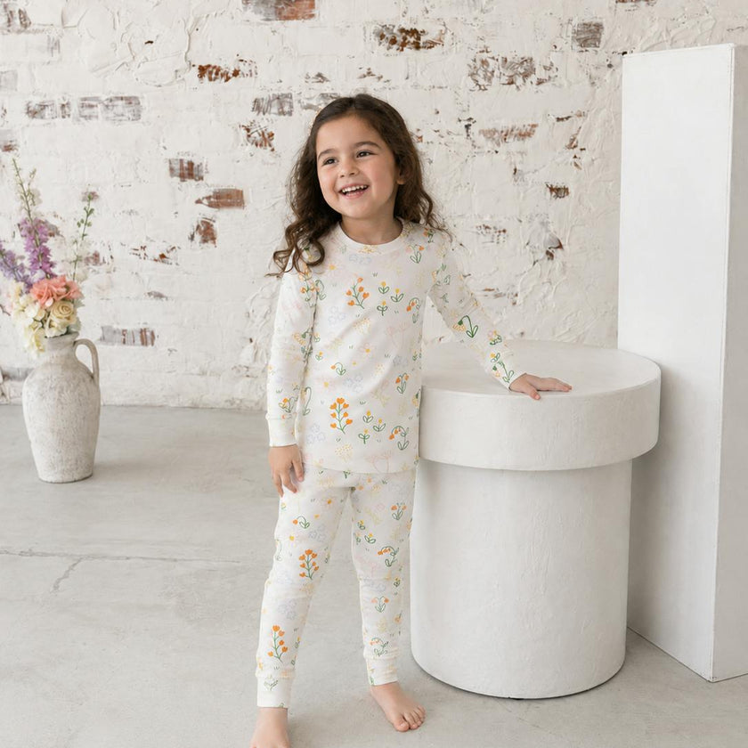 floral long sleeve pajama set