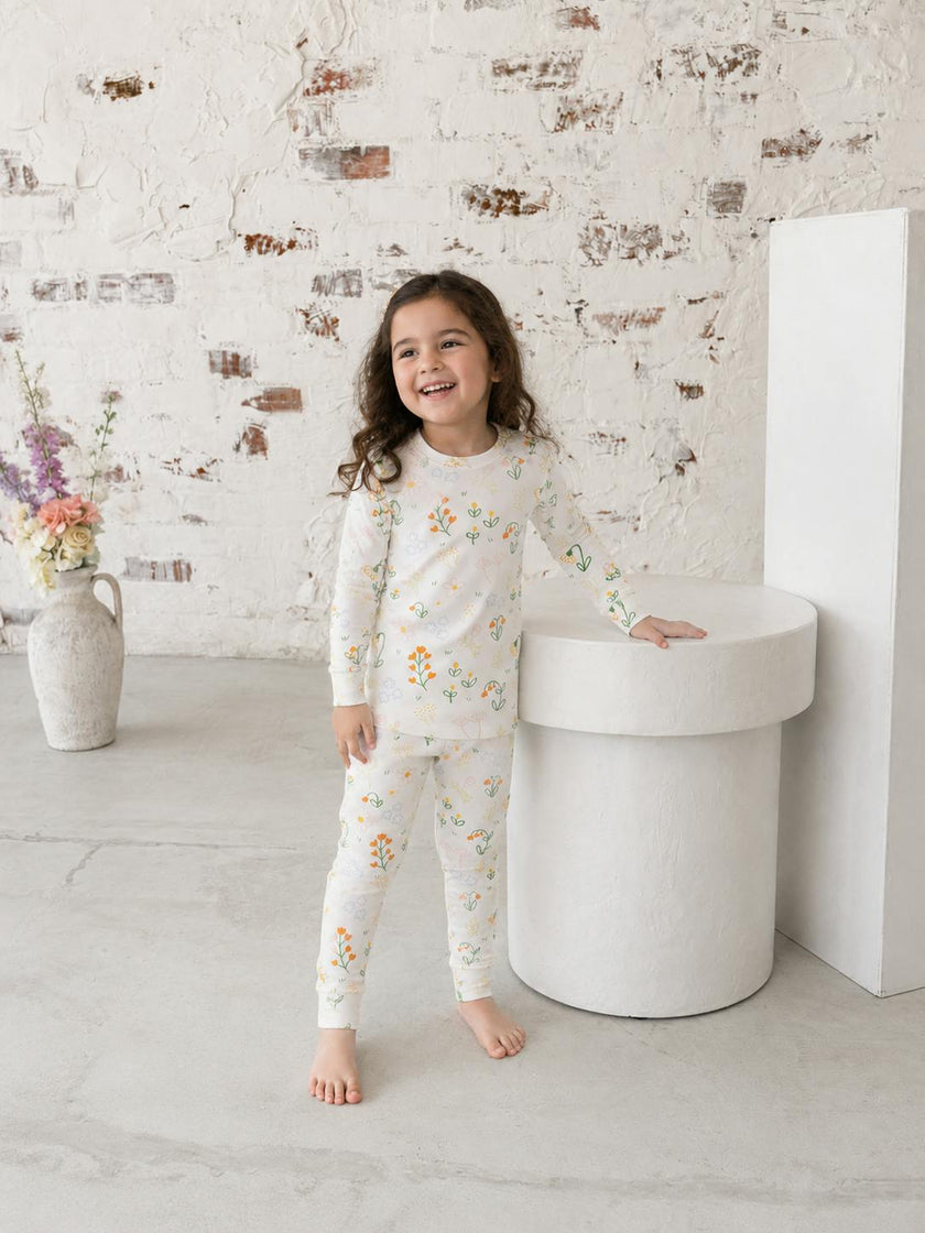 floral long sleeve pajama set