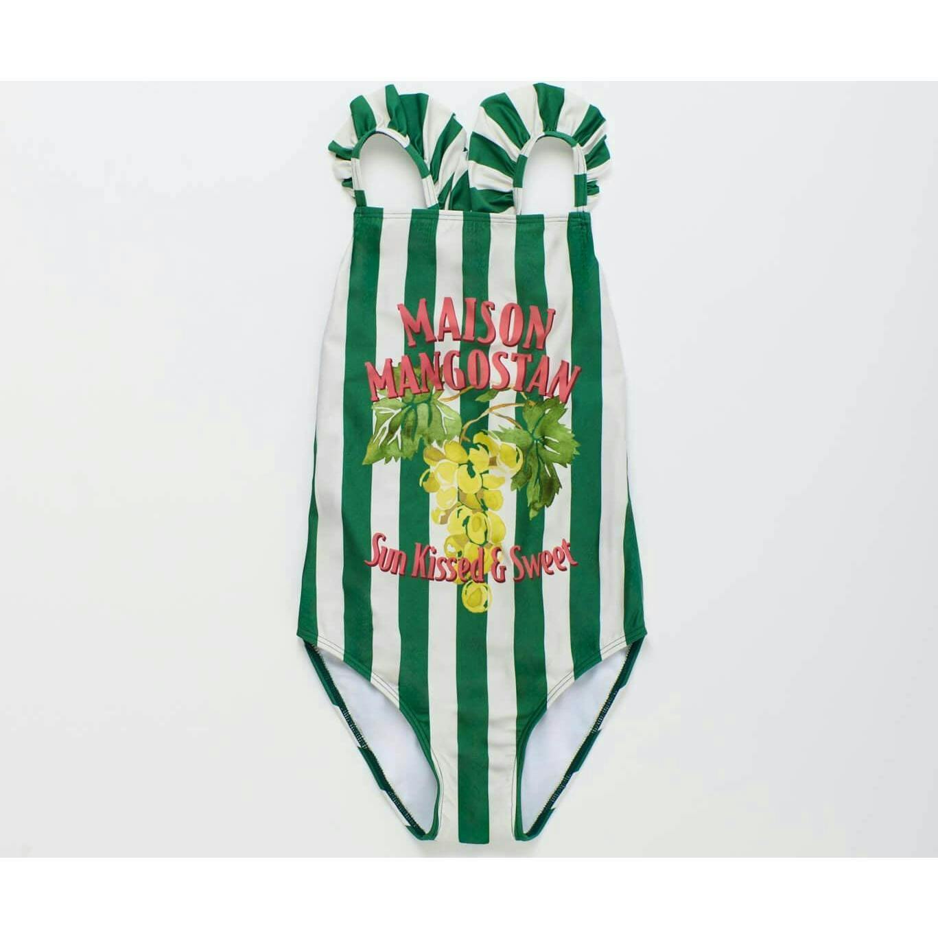 UVAS STRIPED SWIMSUIT GREEN