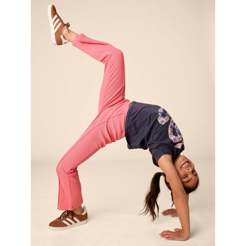 Ribbed Flare Pants, Pink