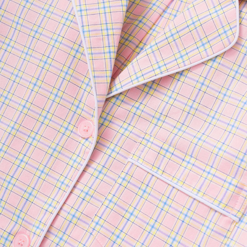 Women's Twill Pajama Set in Peony Plaid
