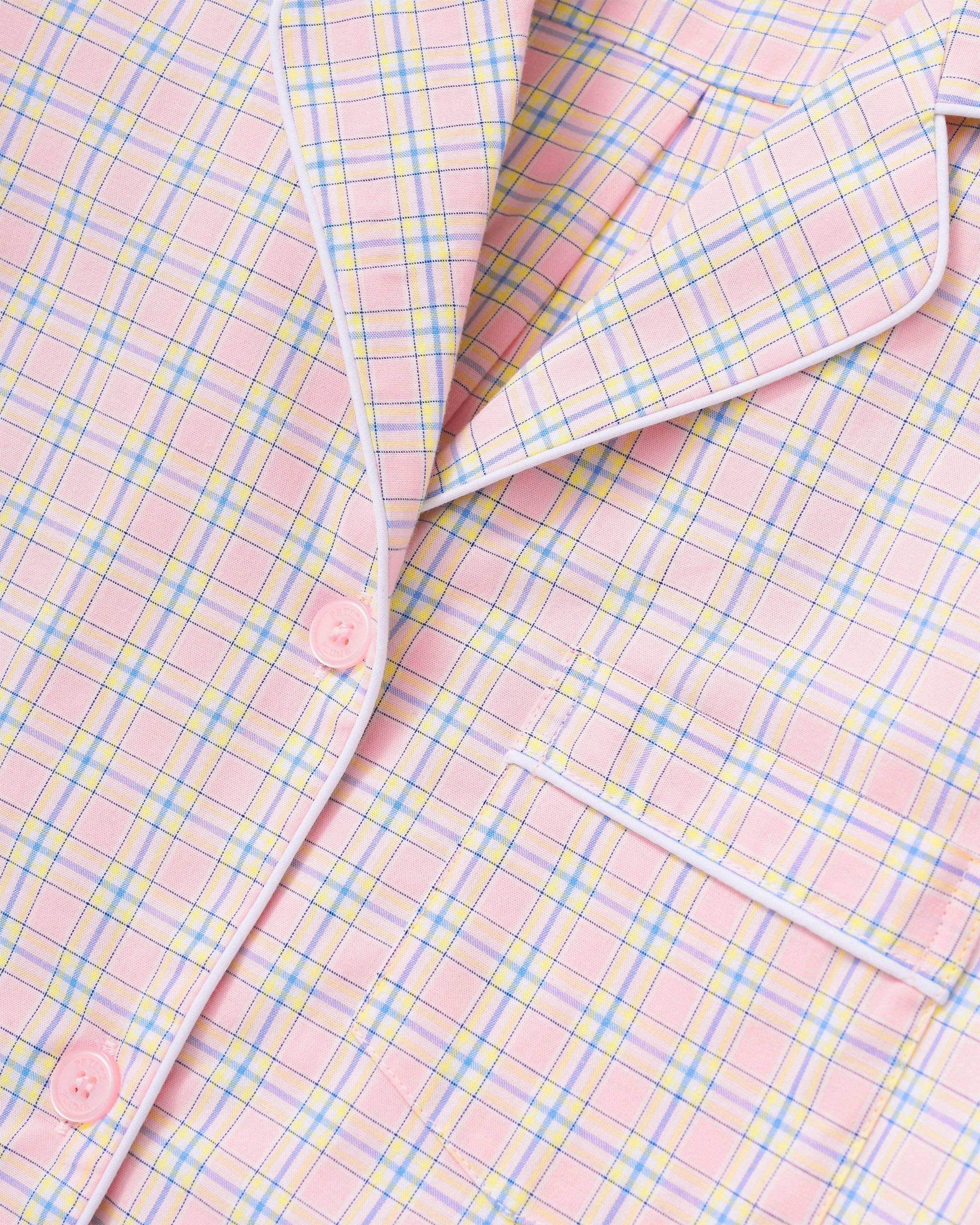 Women's Twill Pajama Set in Peony Plaid