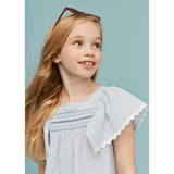 Seersucker Smocked Girl Blouse