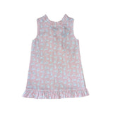 Pink Bunnies Shift Dress with Back Bow