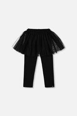 Leggings With Tulle Skirt Black