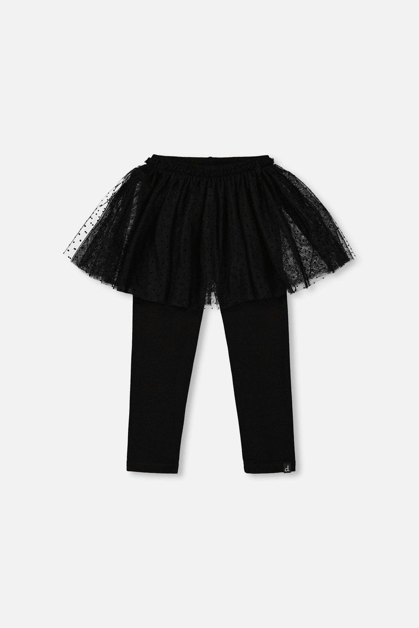 Leggings With Tulle Skirt Black