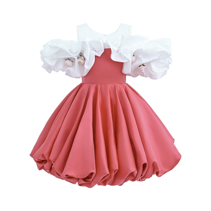 Red Silhouette White Sleeve Isadora Dress