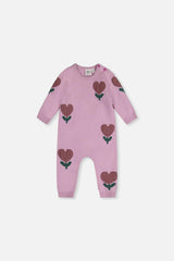 Knitted Intarsia Romper Lilac