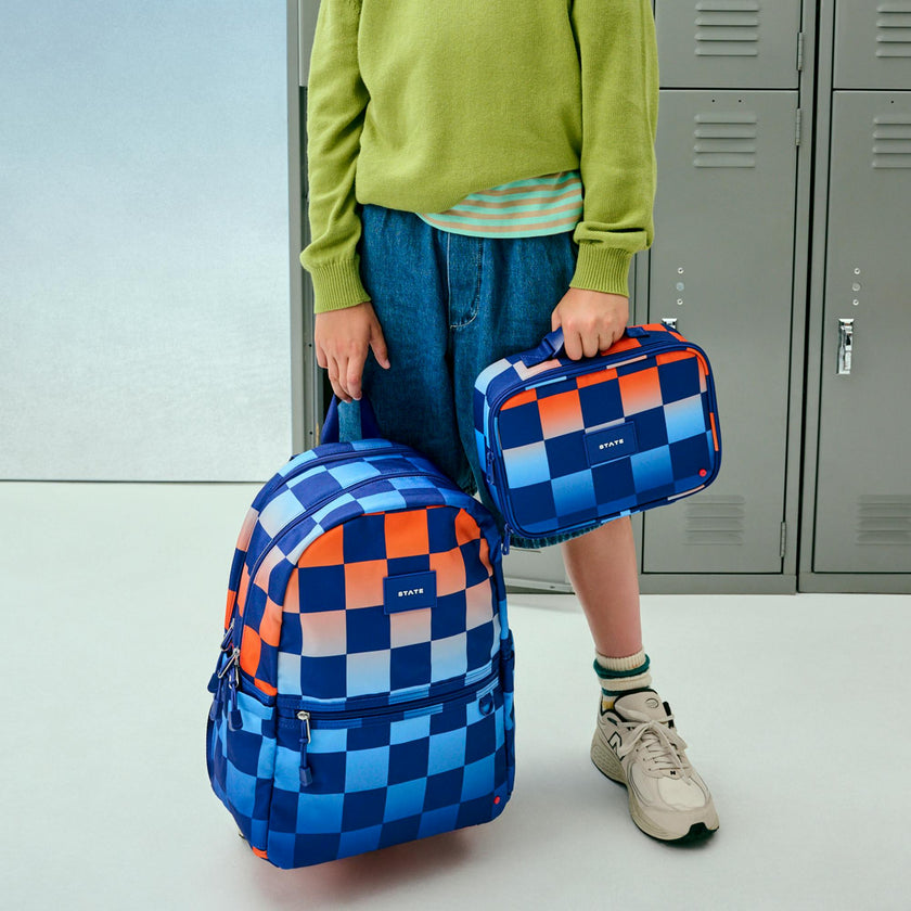 Kane Double Pocket Backpack, Gradient Checkerboard