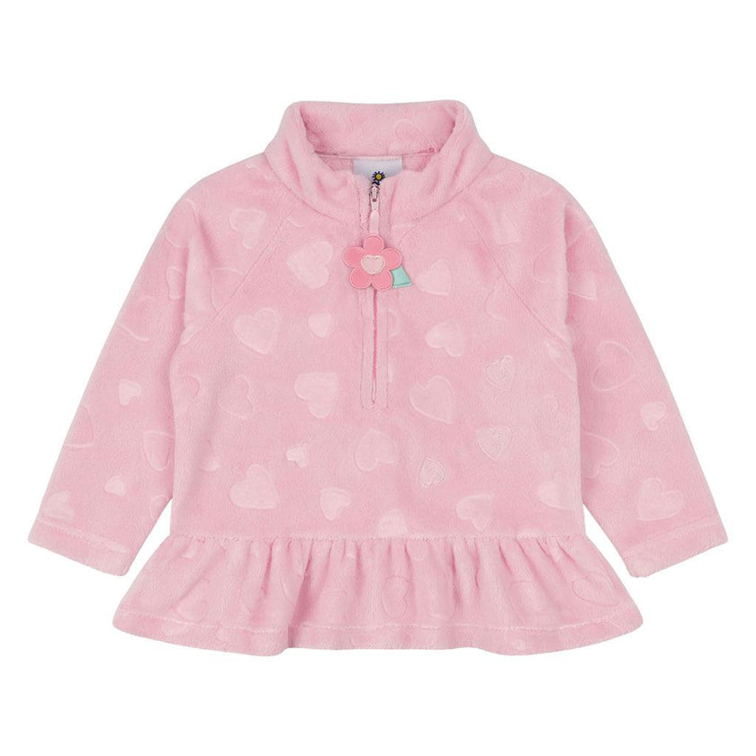 Heart Fleece Top With Flowers