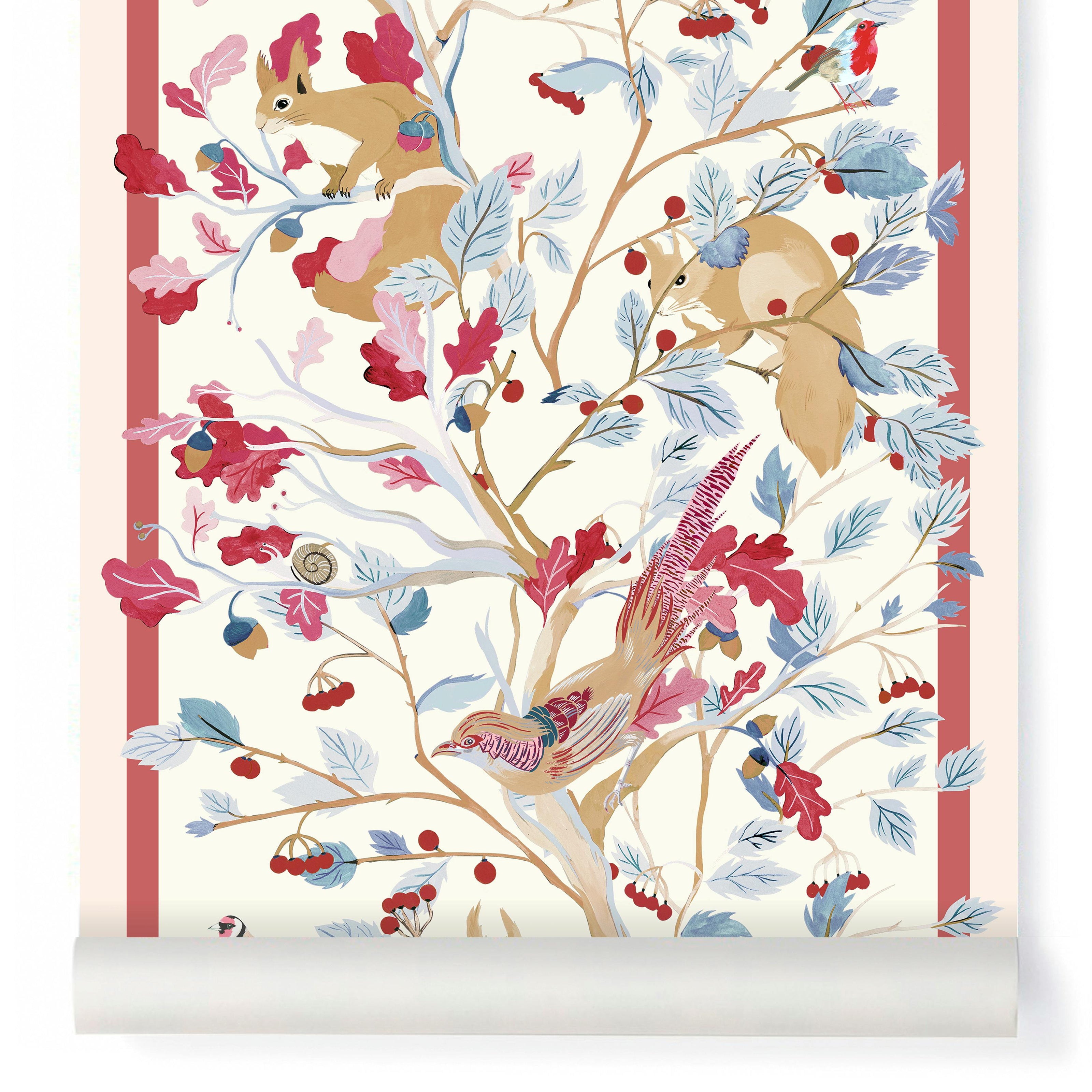 Papier peint CASSE-NOISETTE coloris Cassis