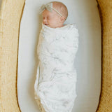 Organic Cotton Muslin Swaddle Blanket - Pencil Floral