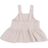 Solid Muslin French Oak - Peplum Tank with Smocked Back