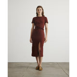 Short Sleeve Cody Dress, Burgundy