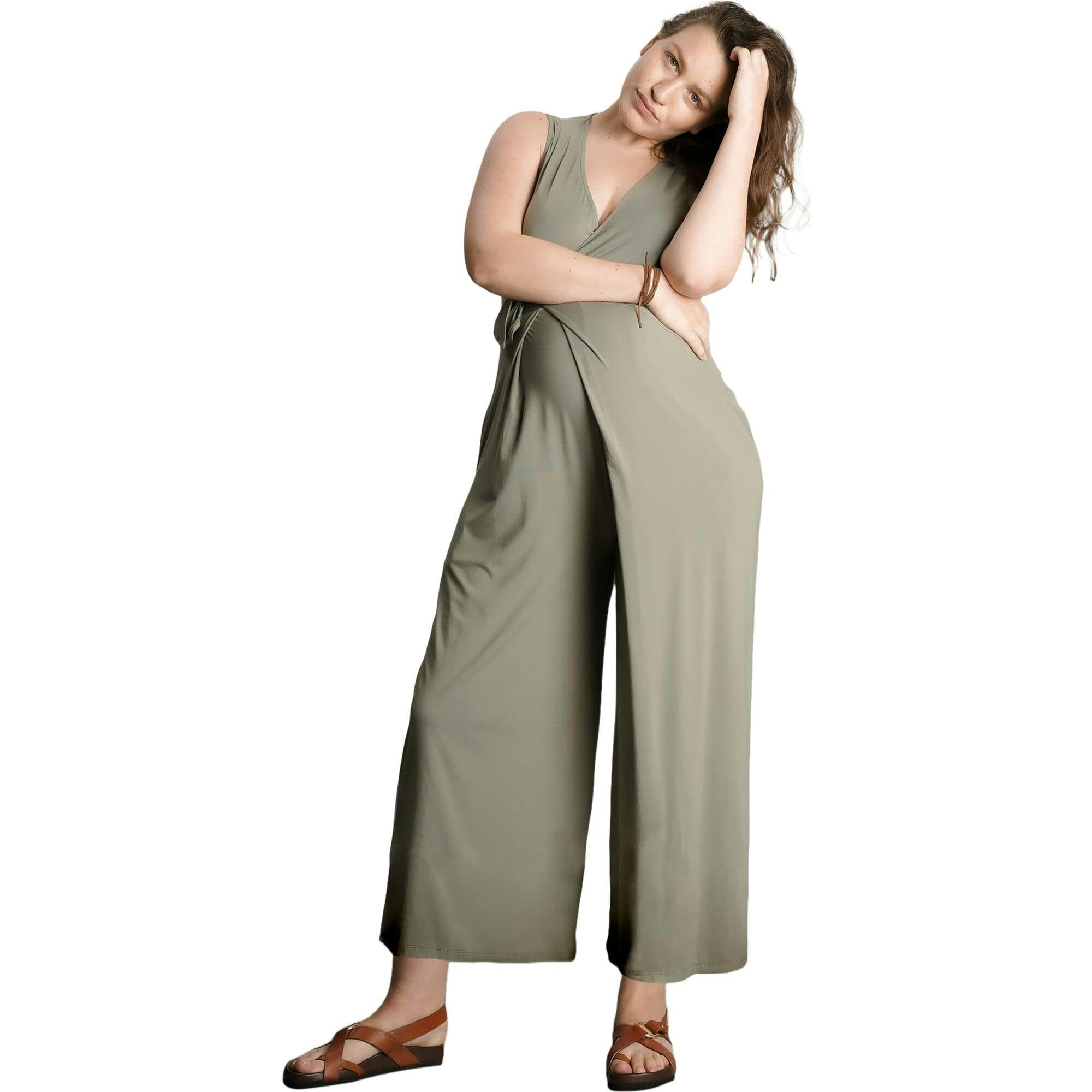Women's Maternity Francesca Sleeveless Wrap-Tie Jumpsuit