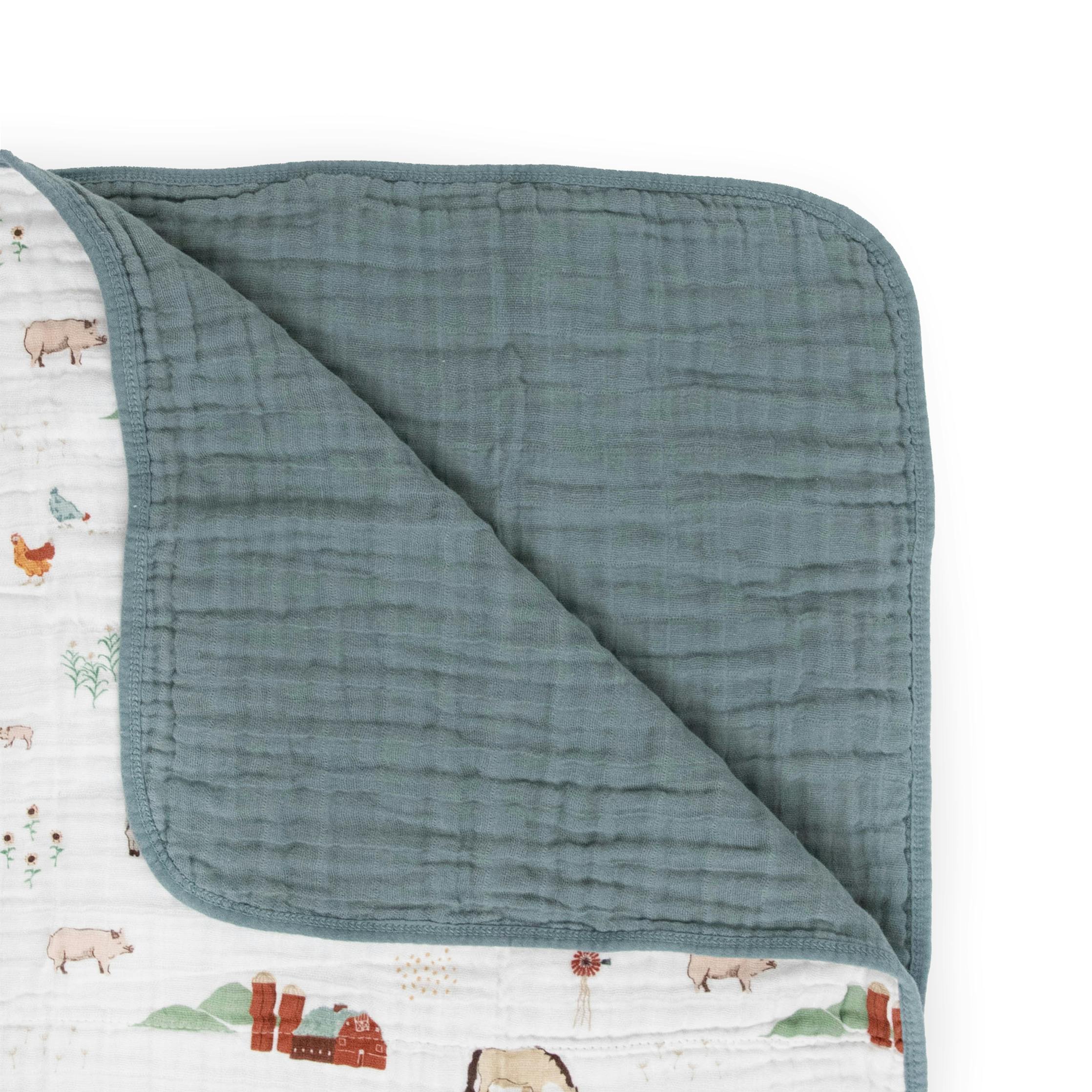 Original Cotton Muslin Quilt - Farmyard