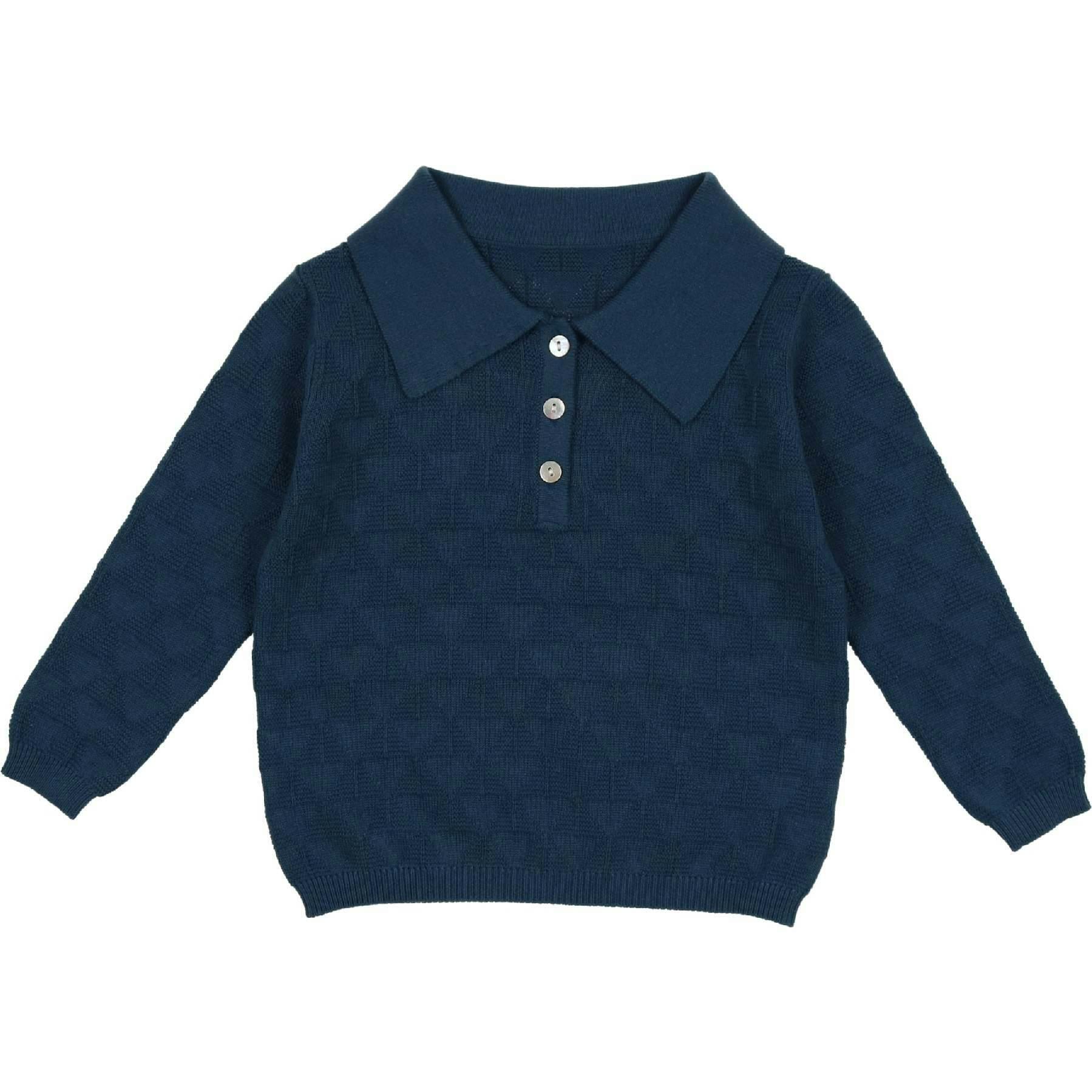 Textured Triangle Classic Collared Relaxed Fit Sweater