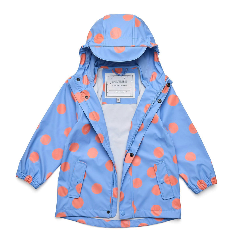 Cornflower Polka Dot Recycled Waterproof Raincoat
