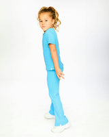 Crinkle Jersey Leggings Blue