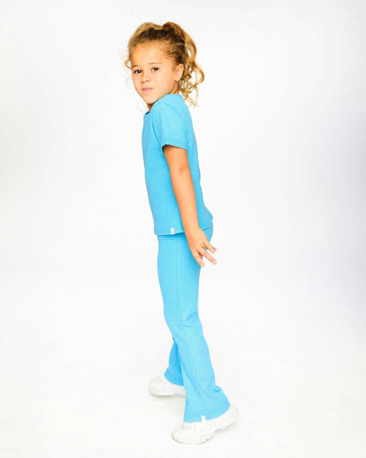Crinkle Jersey Leggings Blue