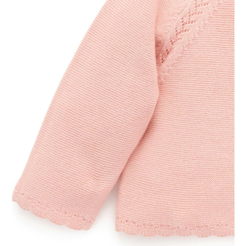 Scalloped Cardigan Guava Melange