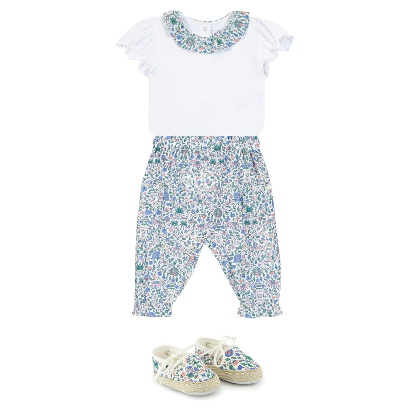 TARTINE ET CHOCOLAT Liberty Pants Baby Set - Blue Fleur