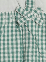 Rosalie Seersucker Ruffle Bubble Romper - Laguna Gingham